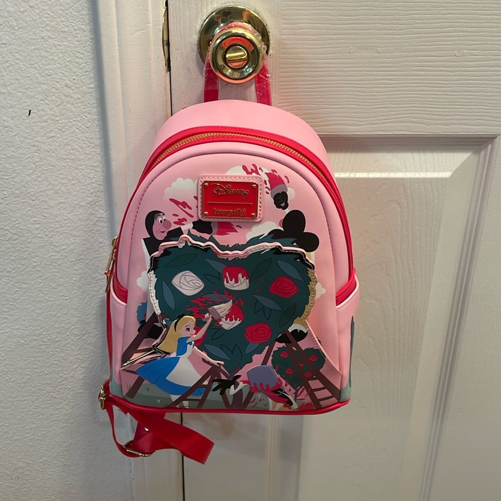 Loungefly Disney AIW Painting The Roses RED Mini Backpack